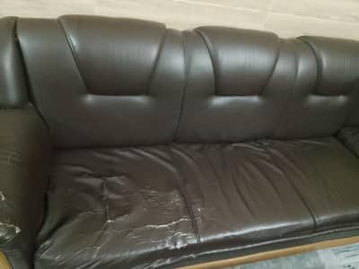 three seater sofa leather