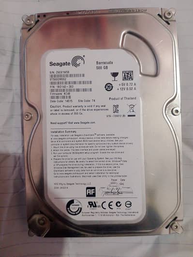 Seagate Barracuda 500GB Internal HDD – Desktop Hard Drive – SATA