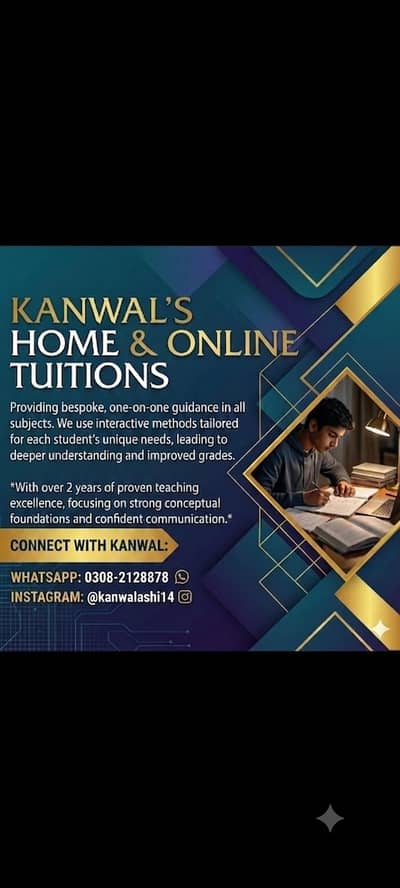 Experience online and home Tutoring available