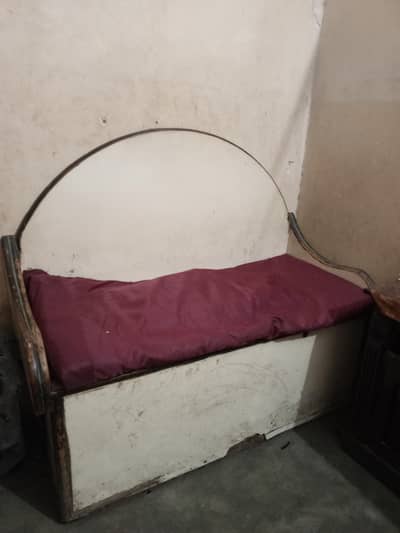 Two seater wooden sofa