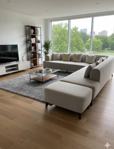 Sofa L-Shaped Brand New Off-White Color