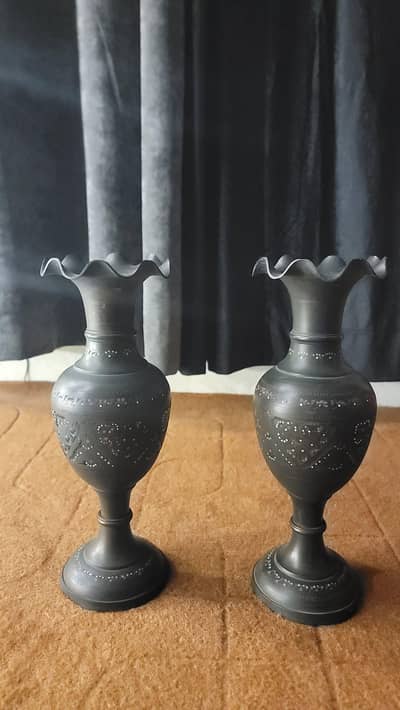 Egyptian Brass Vase Pair