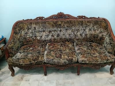 original chinioti  wood sofa set - 7 pcs | excellent condition