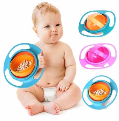 Universal Gyro Bowl 360 Degree Baby Feeding Bowl Anti Slip Spillproof