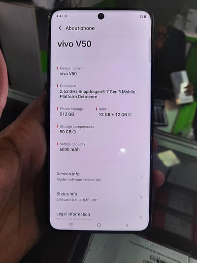 vivo v50 12gb ram 512gb rom flagship device