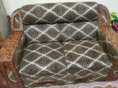  3+2+1 Wooden Sofa Set – Excellent Condition | Best Price