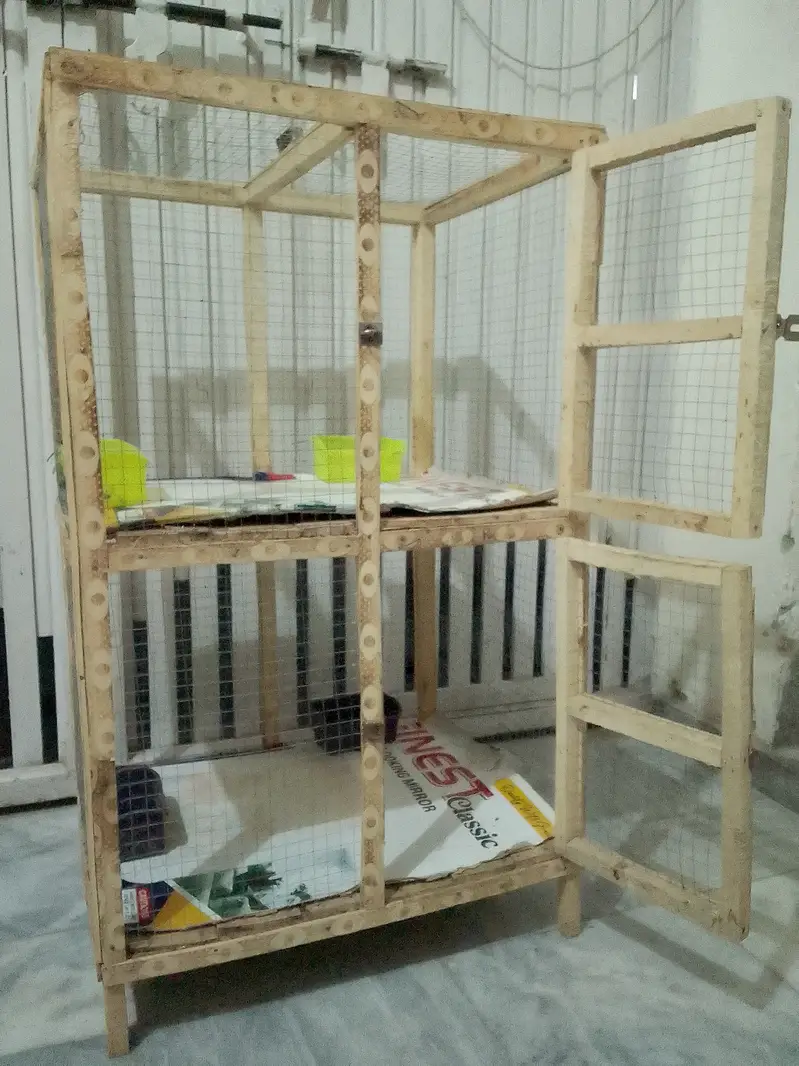 Hens Chick's Birds Cage For Sale Wooden Cage 2 Portion — photo 4
