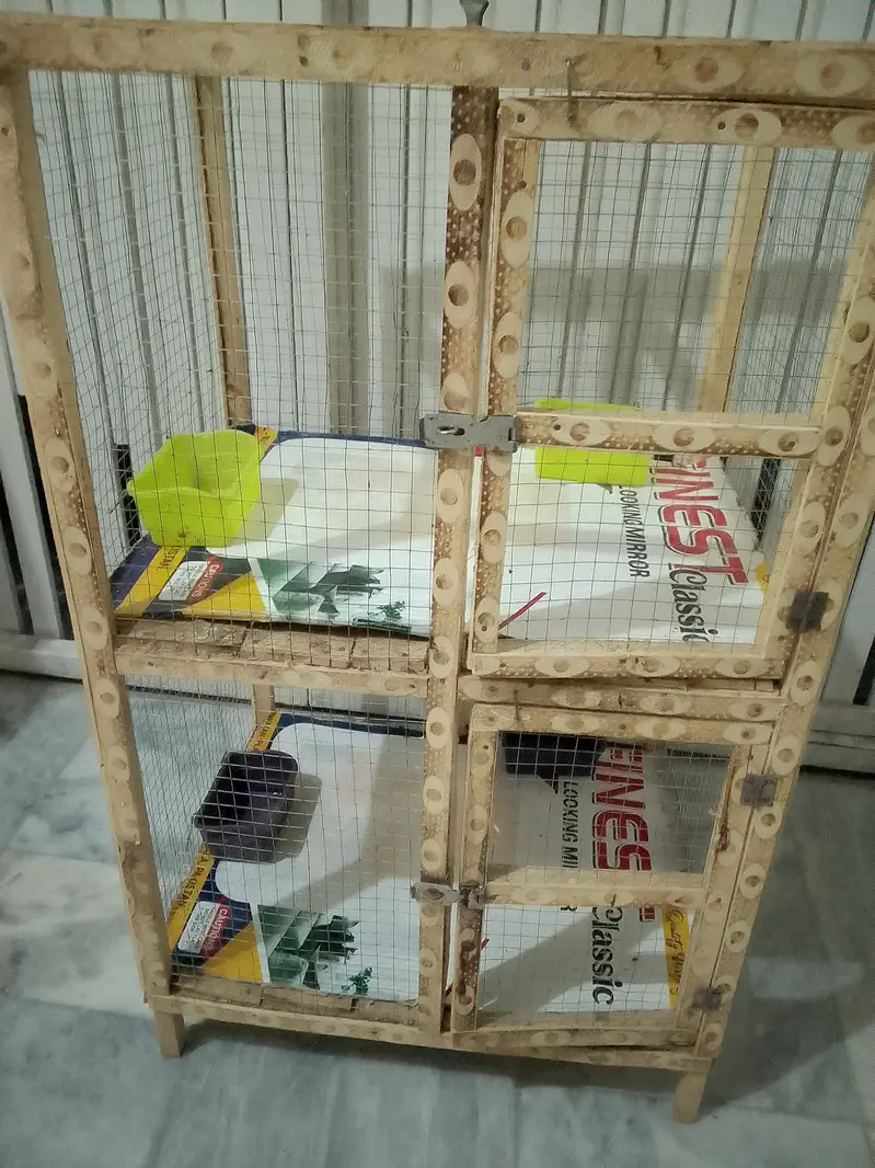 Hens Chick's Birds Cage For Sale Wooden Cage 2 Portion — photo 6