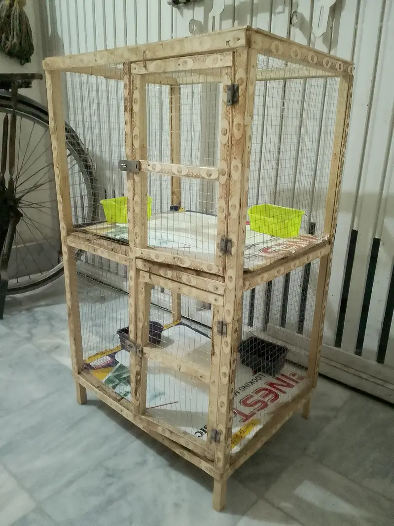 Hens Chick's Birds Cage For Sale Wooden Cage 2 Portion — photo 9