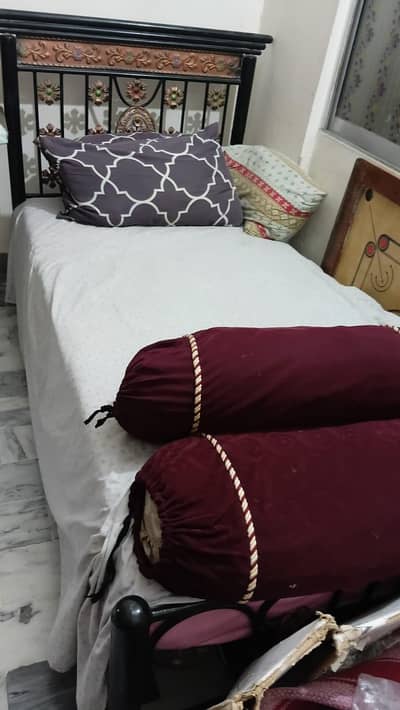 iron bed with mattress