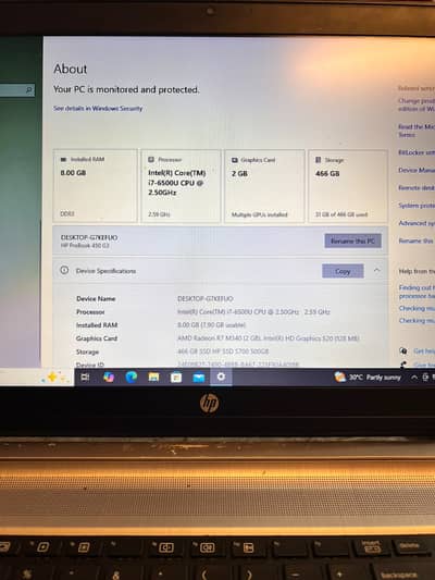 HP ProBook Core i7 6th Gen | 8GB RAM | 500GB SSD | 2GB AMD Graphics
