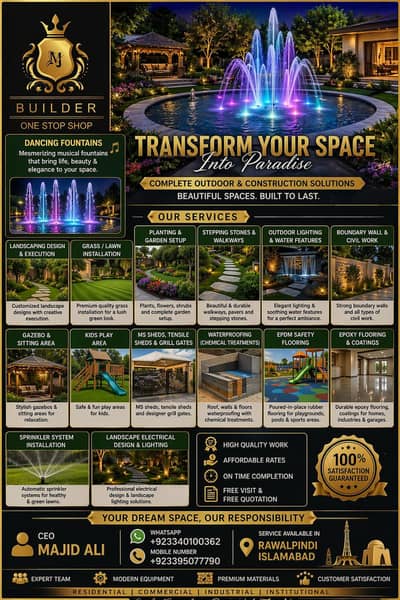 MJ Builder - Dancing Fountains, Landscaping & Civil Work