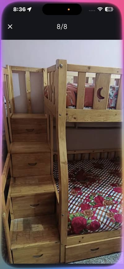 Double bed with mattress