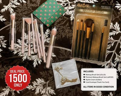 Makeup Brush Bundle + Free Chain | New | Rs. 1500