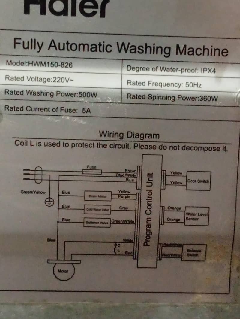 automatic washing machine 03180221035 3