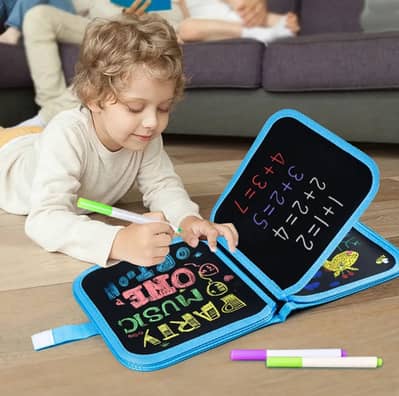 Erasable & Reusable Doodle Magic Blackboard Book with 3 Free Colors