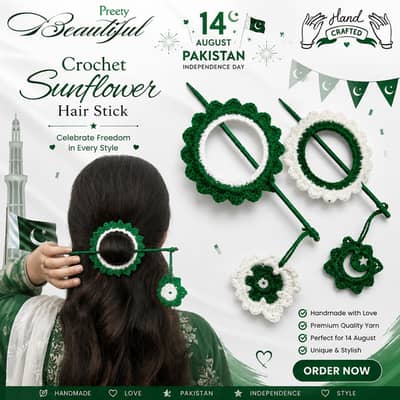 Handmade Crochet Hair Bun Sticks