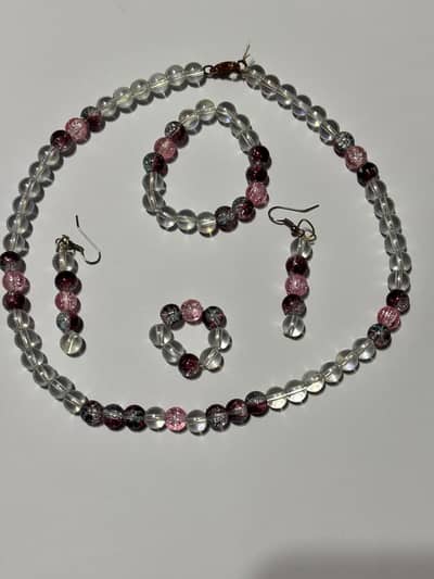 beautiful glass pearl jewelry set