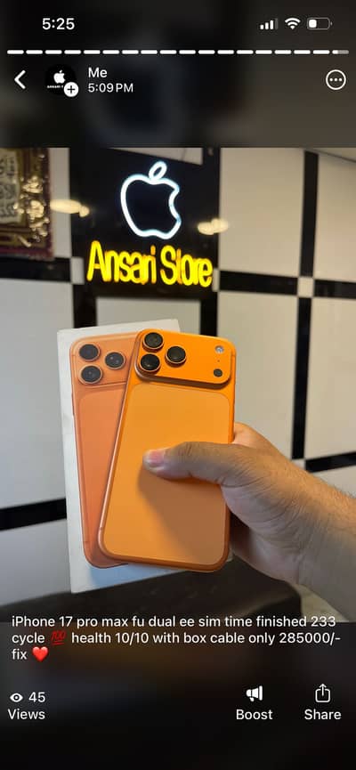 Apple iPhone 17 Pro Max Jv 256gb Orange