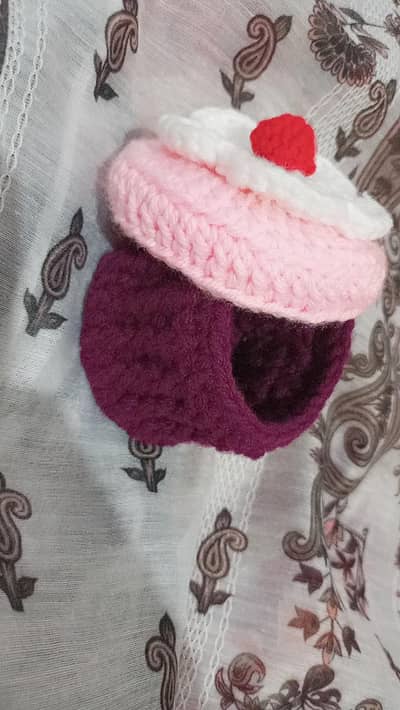 crochet  cupcake storage pouch