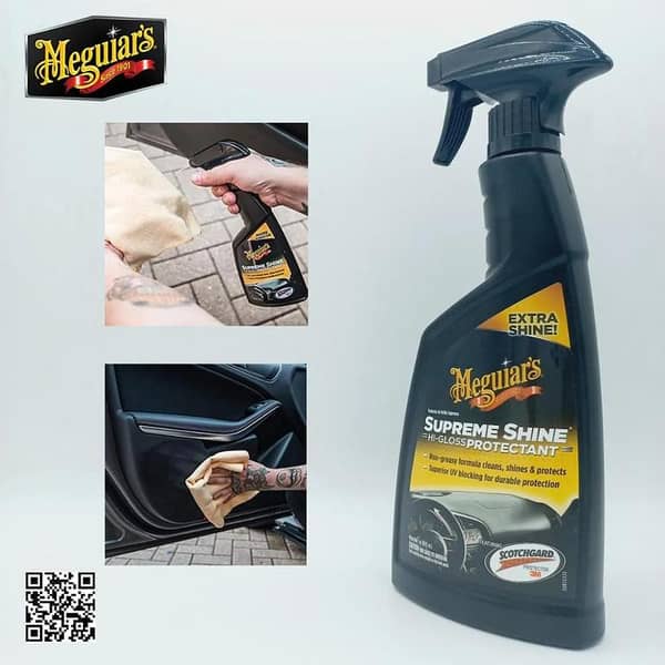 Meguiar's G4016EU Supreme Shine Hi-Gloss Interior Dash & Trim Protectant 473ml. Superior UV Protection