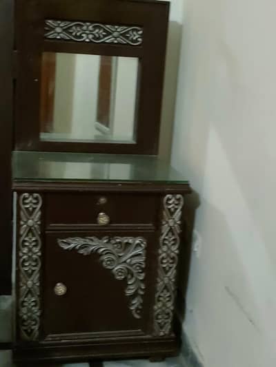 bed with 2 side tables & double spring mattress