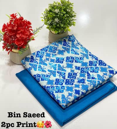 Bin Saeed 2 PC Woman Lawn Shalwar Kameez full pk Delivery