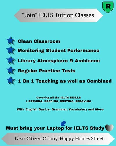 Join Ielts  Classes with great atmosphere.