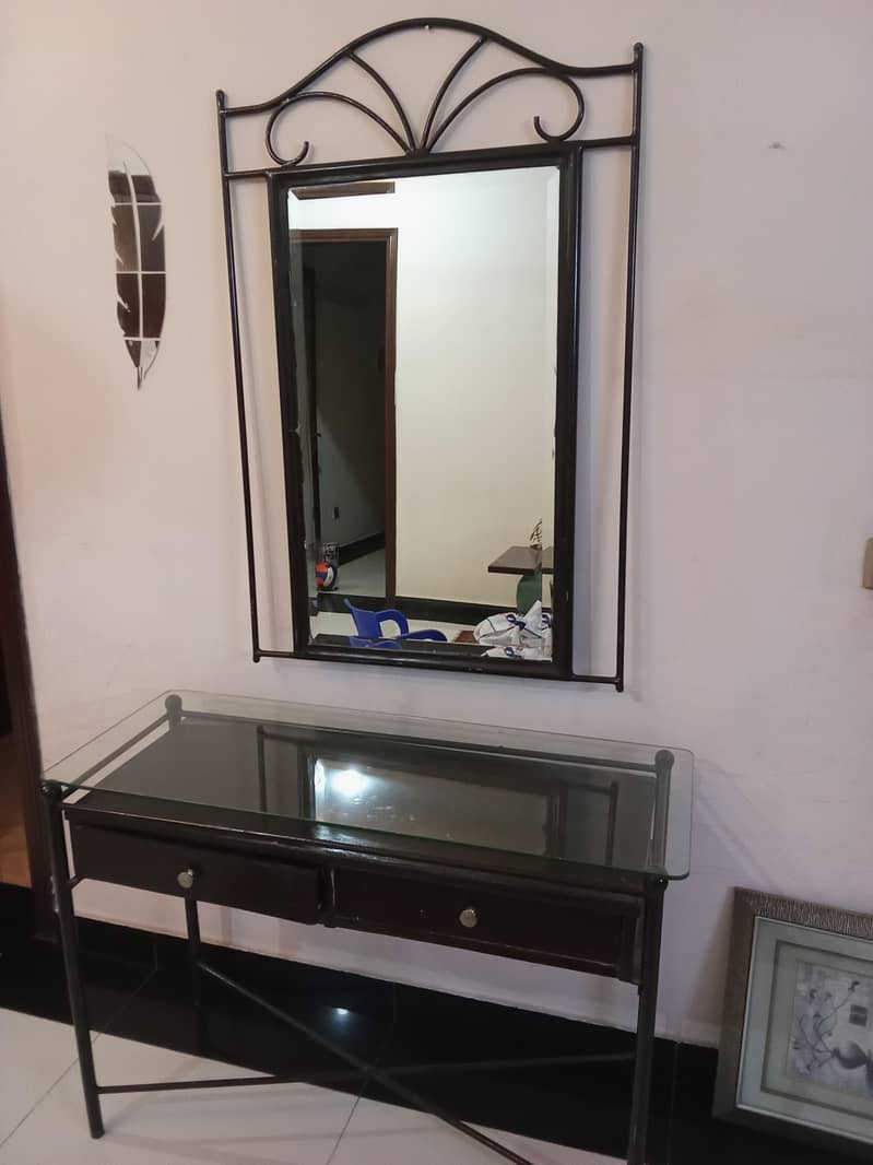 Dressing table with mirror (rot/iron frame) 3