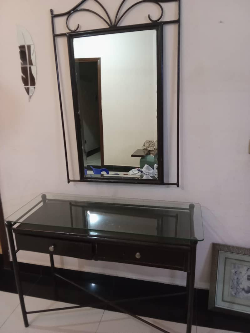 Dressing table with mirror (rot/iron frame) 4