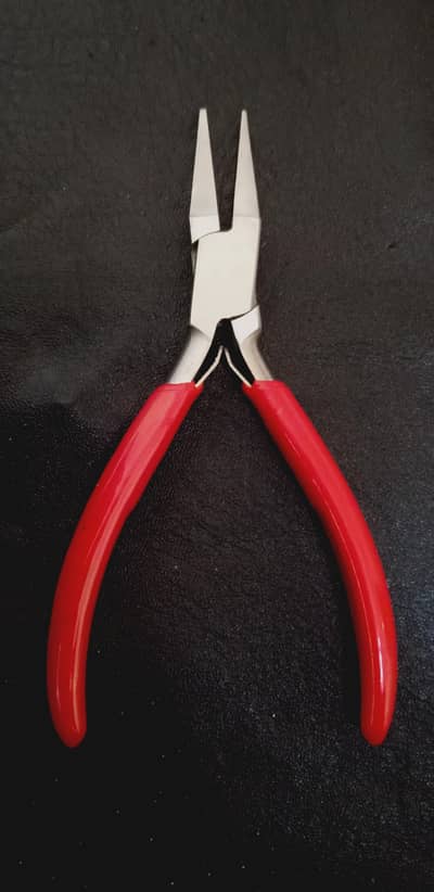 FLAT NOSE PLIER 5" RED HANDLE PVC GRIP STAINLESS STEEL RUST RESISTANT