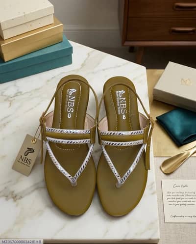 Stylish Women Rhinestone Flat Sandals / Slippers - Brand New