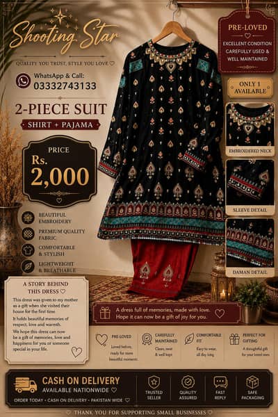 old cloth at lower price two piece stitched dress for women