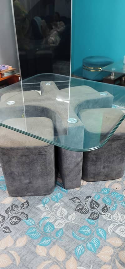 Compact Table with stools used