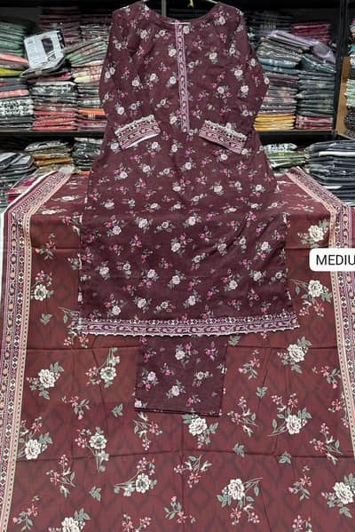 3 PC Bin Saaed Lawn Ladies Suit full Pakistan me