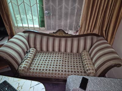 wooden dewan 3 seater