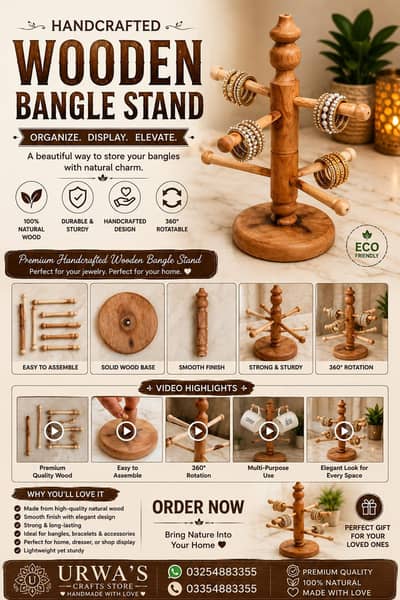 Wooden Bangle Stand