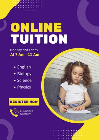 online Tuition Centre from class 6 th to 2 nd year