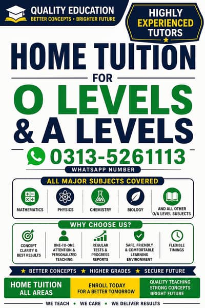 A-Level and O-Level Home Tutor