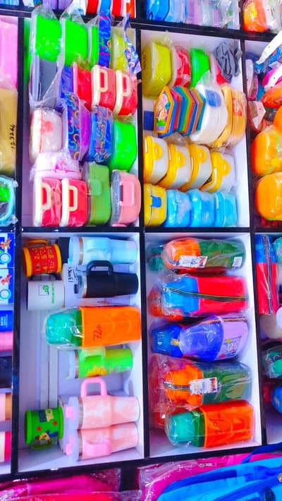 water bottle and lunch box