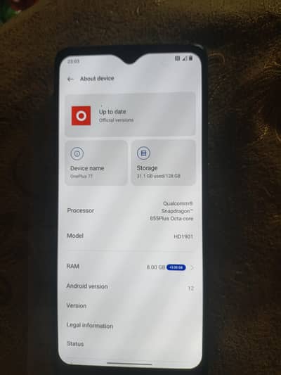 One Plus 7T single sim pta 03037507072