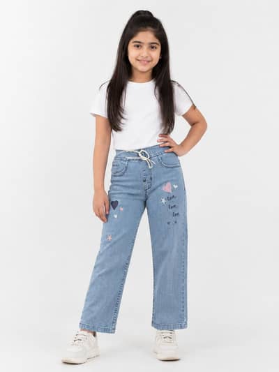 Girls Embroidered Pants | Girls Jeans| jeans for girls