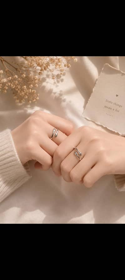 Adjustable ring set of 2 in silver 850/- only