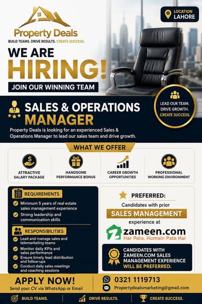 Sales And Oprational Manager for Real Estate Company