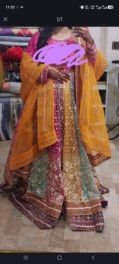 party dress ,mehndi bridal dress