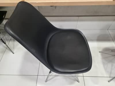 ​Set of 9 Modern Padded Chairs – Chrome Metal Legs (Cafe / Office)