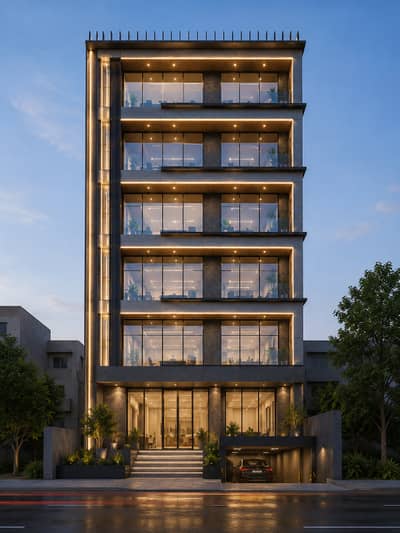 Brand New 1 Kanal | 31,000 Sq. Ft. Covered Area | 7-Story Commercial Building with Basement Parking 150 feet main road