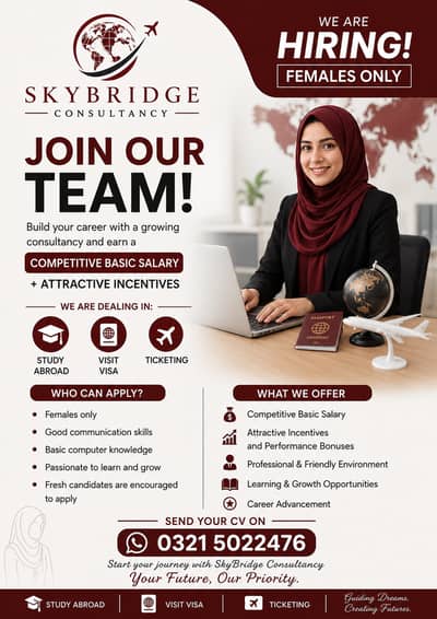 Female Student Counselor – SkyBridge Consultancy
