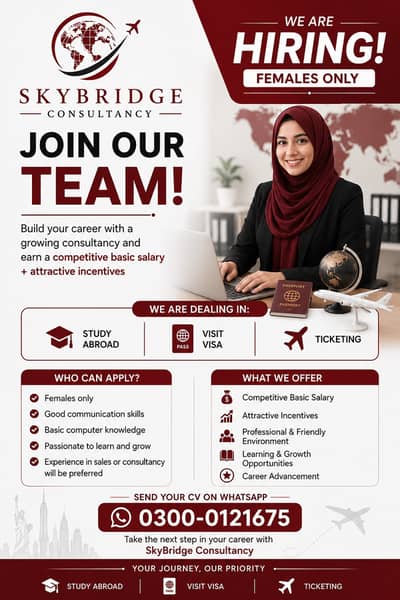 Female Student Counselor – SkyBridge Consultancy