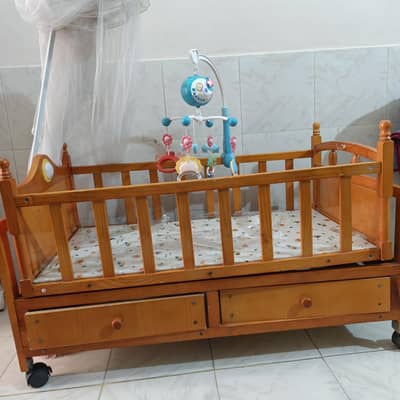 wooden baby cot